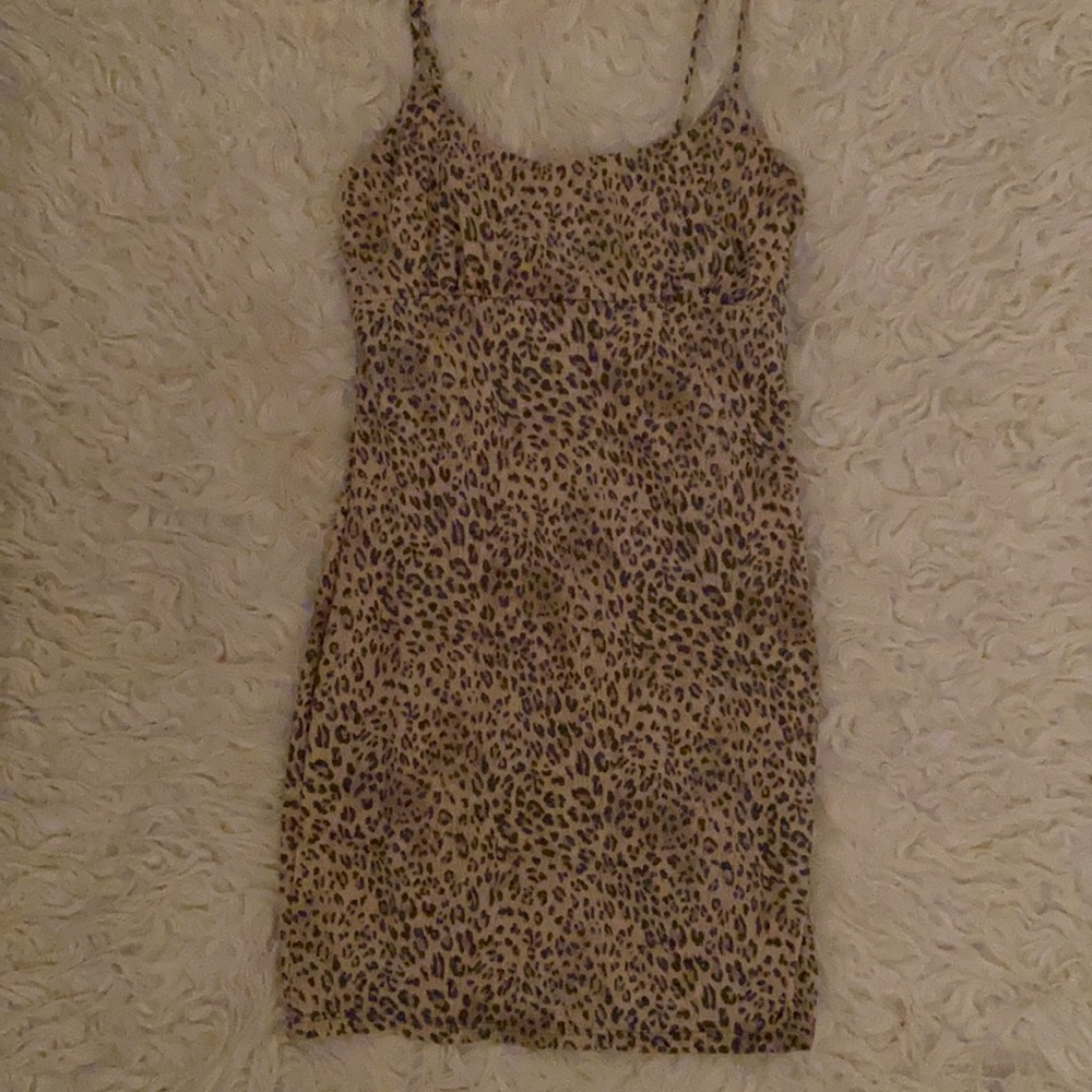 Leopard print tight mini dress size small/medium